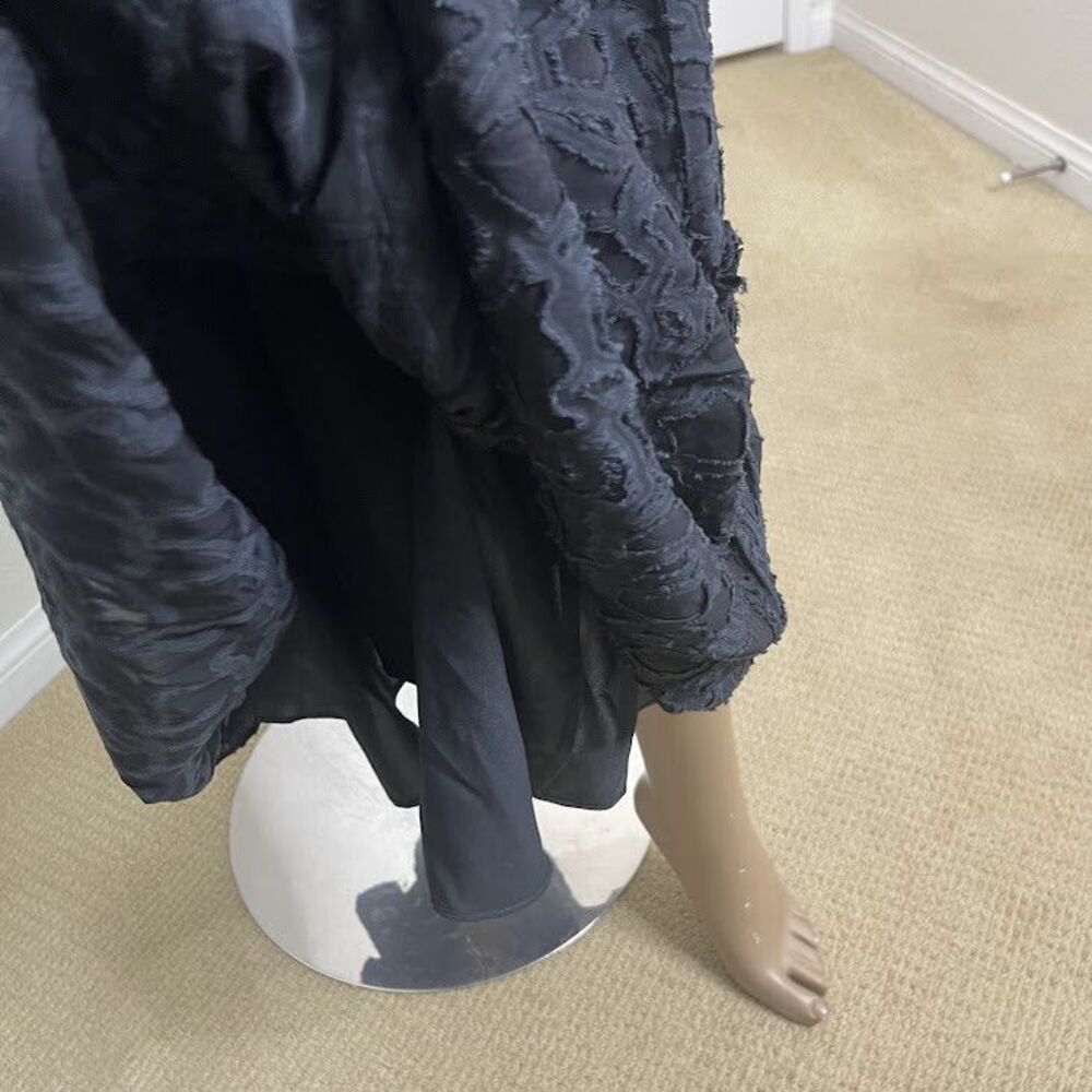 Club Monaco Black Maxi Dress 2 Dark Feminine Romantic Sheer Textured Evening - Picture 11 of 14
